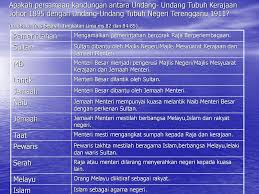 Undang undang tubuh kerajaan terengganu 1911 mengandungi fasal yang berikut pelantikan raja syarat menjadi raja waris takhta tertib raja zuriat sultan raja yang belum cukup umur tegahan kepada raja sara hidup kerabat diraja menteri bilangan menteri kesetiaan menteri pelantikan. Kesedaran Pembinaan Negara Dan Bangsa Ppt Download