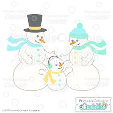 Download Cute Snowman Family Svg Cut Files For Silhouette Cricut Cutting Machines