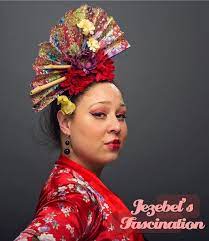 Asian Persuasion Red Fan Fascinator Lucky Bamboo Green Chinese Lantern Flower Headdress Purple Poppy White Headpiece Fascinator Flower Headdress Purple Poppies