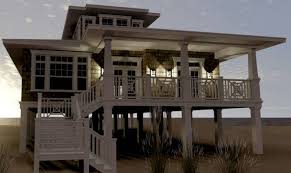 Amazingplans.com offers beach and coastal house plan designs from designers in the united states and canada. Modern House Plans Stilts Plan Elevated Beach Pilings House Plans 108429