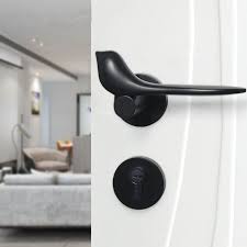 Modern Simple Fashion Interior Room Door Lock Black Split Mechanical Mute Solid Wood Bedroom Door Lock Creative Bird Hand Bedroom Doors Room Doors Door Handles