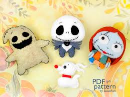 Once etsy confirms your payment, this item will be available for download, this usually takes less than a minute. Set Of 4 Halloween Felt Toy Pdf And Svg Patterns Nightmare Before Christmas Jack Skellington Sall On Luulla