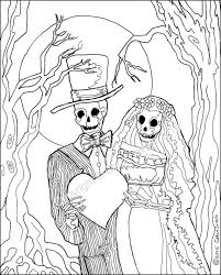Coloring Pages Skeleton Wedding Color Page Day Of The Dead Digital Downloaded Digital Colo Skull Coloring Pages Monster Coloring Pages Fall Coloring Pages