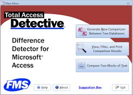 microsoft access compare database and object differences