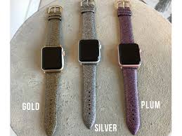 Kate spade new york apple watch® floral silicone strap. Sneak Peek Glitter Leather Band For The Apple Watch Leather Band Apple Watch Black Glitter