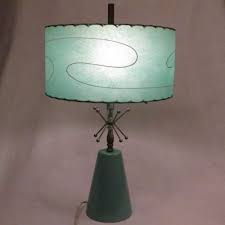 Mid Century Modern Atomic Turquoise Blue Aqua Table Lamp Fiberglass Shade 1950 S Lamp Mid Century Lamp Vintage Table Lamp