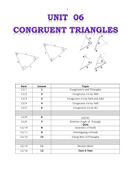 Ssa and aaa can not be used to test congruent triangles. Unit 06 Congruent Triangles