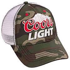 Coors Light Camouflage Cap Embroidery Logo With Snap Back Strap Coors Light Coors Embroidery Logo