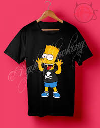 Bart Simpson Off White T Shirt Black Pin On Clothing
