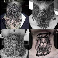 A cool looking owl tattoo design on a man's neck. Best Neck Tattoo Ideas For Men Positivefox Com Throat Tattoo Neck Tattoo For Guys Back Of Neck Tattoo