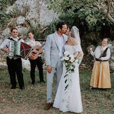 Planning A Destination Wedding To Sicily Make Sure Even Your Music Is On Theme Bride And Groom Sophiemonet And Vogue Wedding Wedding Dresses Sicily Wedding