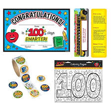 They can color the pages and then decorate them with cool animal stickers. 100th Day Of School Teacher Party Pack Includes Coloring Pages Certificates And A Roll Stickers For Class 36 Students An Exclusive Elevenplus 2 Bookmark Educational Toys Planet