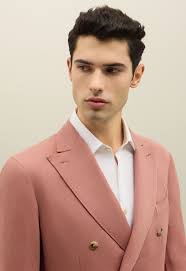 K-Jacket croisée en satin de coton et lin en Rose : Archive Sale de Luxe  pour Homme