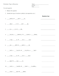 Reaction predictions 3 is a much shorter review worksheet. Worksheet Types Reactions Sumnermuseumdc Org