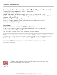 Pdf Developing The Oppositional Gaze Using Critical Media Pedagogy And Black Feminist Thought To Promote Black Girls Identity Development