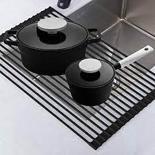 Maybe you would like to learn more about one of these? Amazon Com Roll Up Rack Collapsible Dish Drying Rack In The Sink Drying Mat Multipurpose Dish Drainer Rv Dish Drying Rack Fruits And Vegetable Rinser Durable Silicone Covered Stainless Steel Black Teci Tcf001b Home Kitchen