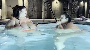 SSBBW Big Brave Babe And Kayla Paolini Pool Fun And Weigh In - EPORNER