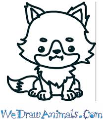 Sketch drawing of a wolf on a white background. How To Draw A Cute Wolf