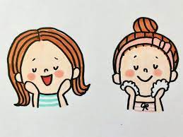 手書きpopセミナーでもご要望の多いイラストの描き方の紹介をします 美容サロンや化粧品のpopで 洗顔している女性のイラストや 頬に手をあてて うっとり している顔をしている女性のイラストを描きたい時ってあるんですよね かわいい イラスト 手書き