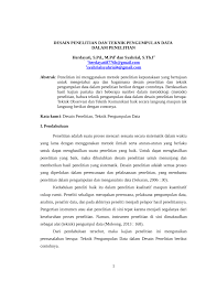 Pdf Desain Penelitian Dan Teknik Pengumpulan Data Dalam Penelitian