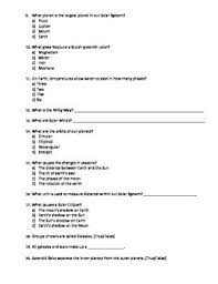 Solar System Test 6th Grade By Teachertime28 Tpt