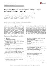 Legea 132 din 2017 pdf. Pdf Legislation Of Direct To Consumer Genetic Testing In Europe A Fragmented Regulatory Landscape