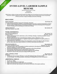 General Labor Resume No Experience Luxury Entry Level Construction Resume Sample Job Resume Samples Good Resume Examples Cover Letter For Resume