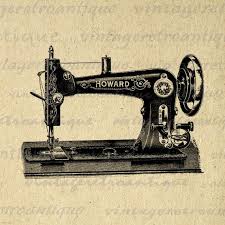Antique Sewing Machine Printable Graphic Par Vintageretroantique Clip Art Image Digital Illustration