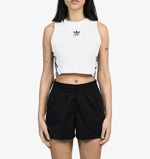 Womens Black Adidas Crop Top Adidas Sz Medium Womens White Black Cy4746 Crop Cropped Muscle Workout Tank Top Reebok Tanktop Women Workout Tank Top Workout Tanks
