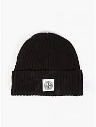 115 Stone Island Black Ribbed Beanie Hat Beanie Hats Black Beanie Mens Beanie Hats