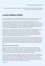 London William Blake Essay Example