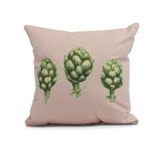 Unbranded Artichoke Pale Pink Decorative Floral Throw Pillow Pf1115pk17 16 The Home Depot