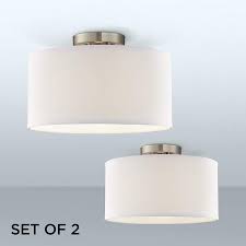 $65.70usd our unique wall mounted lamp. Adams White Fabric Drum Shade Ceiling Lights Set Of 2 38m32 Lamps Plus