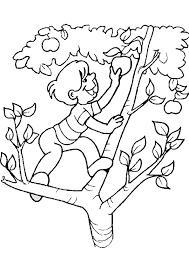 Apple picking is one of my favorite activities to do in the fall. Coloring Pages Kids Picking Apple Coloring Page