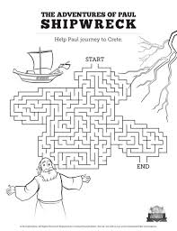 The infamous shipwreck the lusitania rests in 300 feet (91 meters) of water off the coast of county cort, ireland. Acts 27 Shipwreck Sunday School Coloring Pages Sharefaith Kids