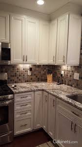 Hawthorne Maple Bright White Kitchen Inspiration Design Stone Tile Backsplash Kitchen Cabinet Design