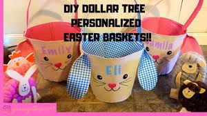 Personalized easter treats gift basket. Diy Personalized Dollar Tree Easter Baskets Youtube