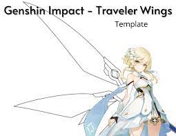 Genshin Impact Cosplay Traveler Wings Digital Template DIY - Etsy