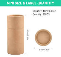 Amazon.com: Aemygo 20pcs Kraft Paper Tubes with Lid, 10ml Round Paperboard  Tubes, Kraft Paper Containers for Crafts Caddy Coffee Cosmetic Pencils Gift  ...
