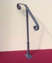 Handrail Wrought Iron 1 2 Steps Steel Grab Rail Single Post Etsy In 2020 Steel Handrail Wrought Iron Handrail Handrail