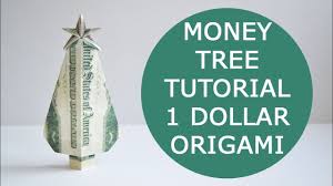 In this tutorial, i'll show you how to fold an origami star using dollar bills! Money Tree With Star Origami 1 Dollar Tutorial Diy Folded No Glue Youtube