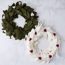 Christmas wool felt garland decor 12ft holiday tree fireplace home decorating. Global Goods Felt Christmas Wreath 15 Inch Green Or White On Food52