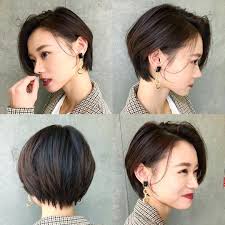 人気すぎる髪型に してみたいと思いませんか 街中を歩いているだけでも 目立ってしまう このシルエット このカットを再現するためには かなりこだわりを尽くさないと 再現できないん asian short hair japanese short hair short hair styles