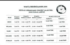 Waktu Persekolahan 2019 Dengan Ini Sk Convent Jalan Peel Facebook