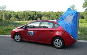 If you want 4 wheel drive and prius economy this would be the way to go. Habitents Prius Tent For Hatchback Car Camping Home
