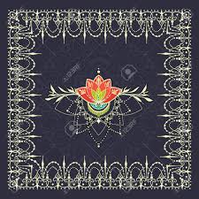 Lotus flower henna tattoo design. Sketch Of Border And Endless Stripes And Lotus Flower In Henna Tattoo Style Mehndi Element For Tattoo Design Card Backgrounds Print On Clothes Or Else Vector Stripes With Lotus Flower Royalty Free
