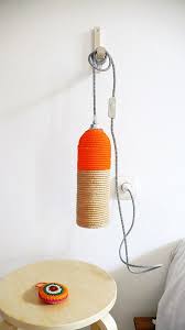 naturliche raffia lampe mit textile kabel schalter von lacasadecoto 59 00 wall lamps diy lamp diy lamp