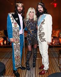 Focused Jared Leto Donatella Versace And Alessandro Michele Posed Together Inside Jared Donatella Versace Met Gala Fashion