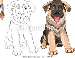 German cars coloring book best features are: Vector Coloring Book Of Smiling Puppy Dog German Shepherd Vector Coloring Book For Children Of Funny Smiling Puppy Dog Canstock