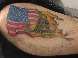 One half of flag painted traditional colors, other half painted with the gadsden flag. Pin On Awesome Ink